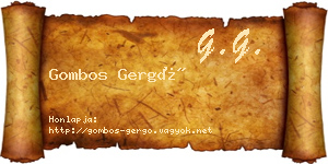 Gombos Gergő névjegykártya